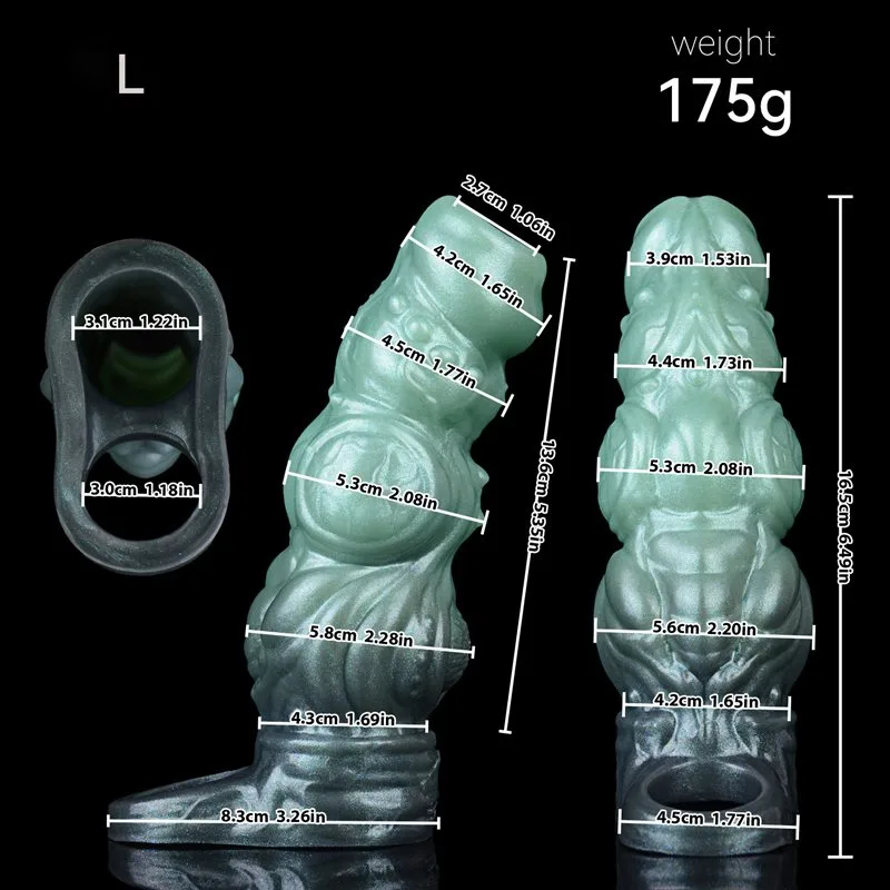 4.6/5.6/6.5 Inch Green Knotted Penis Girth Extender Sleeve 4 4.6/5.6/6.5 Inch Green Knotted Penis Girth Extender Sleeve 4