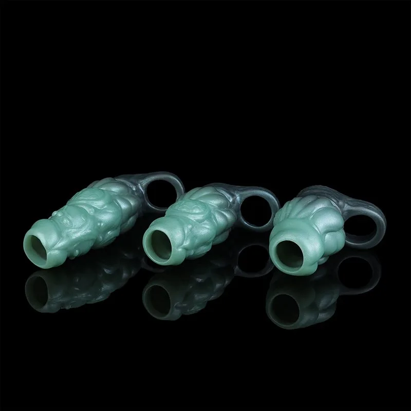 4.6/5.6/6.5 Inch Green Knotted Penis Girth Extender Sleeve 9 4.6/5.6/6.5 Inch Green Knotted Penis Girth Extender Sleeve 9