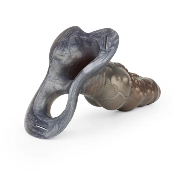 Leather Strap On Knotted Alien Penis Sleeve Harness Set - Image 10