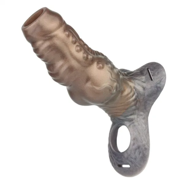 Leather Strap On Knotted Alien Penis Sleeve Harness Set - Image 5