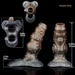 Leather Strap On Knotted Alien Penis Sleeve Harness Set - Image 3