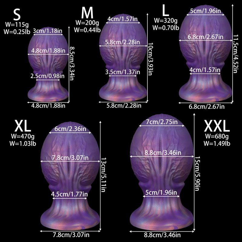 Fantasy Wide Egg Anal Plug Textured Monster Design with Suction Cup (5 Sizes) 2 Fantasy Wide Egg Anal Plug Textured Monster Design with Suction Cup (5 Sizes) 2