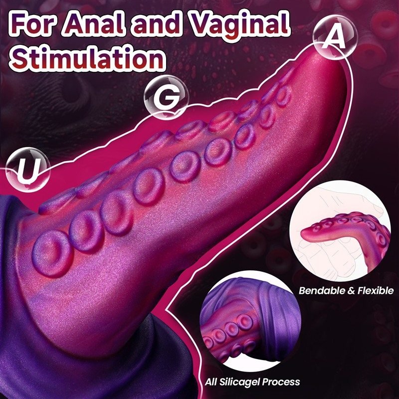 Tentacle Tongue Dildo | 7.2 Inch Vibrating Dildo with Remote Control 3 Tentacle Tongue Dildo | 7.2 Inch Vibrating Dildo with Remote Control 3