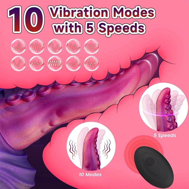 Tentacle Tongue Dildo | 7.2 Inch Vibrating Dildo with Remote Control 1 Tentacle Tongue Dildo | 7.2 Inch Vibrating Dildo with Remote Control 1