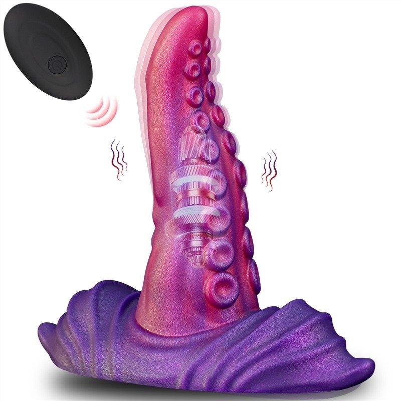 7.3in vibrating tentacle dildo (4) Tentacle Tongue Dildo | 7.2 Inch Vibrating Dildo with Remote Control - Image 1