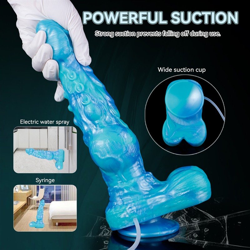 9/11 Inch Large Dragon Squirting Dildo with 3 Spray Kit Options 6 9/11 Inch Large Dragon Squirting Dildo with 3 Spray Kit Options 6