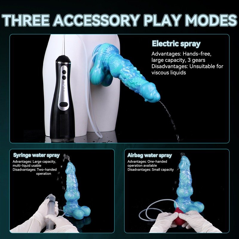 9/11 Inch Large Dragon Squirting Dildo with 3 Spray Kit Options 2 9/11 Inch Large Dragon Squirting Dildo with 3 Spray Kit Options 2