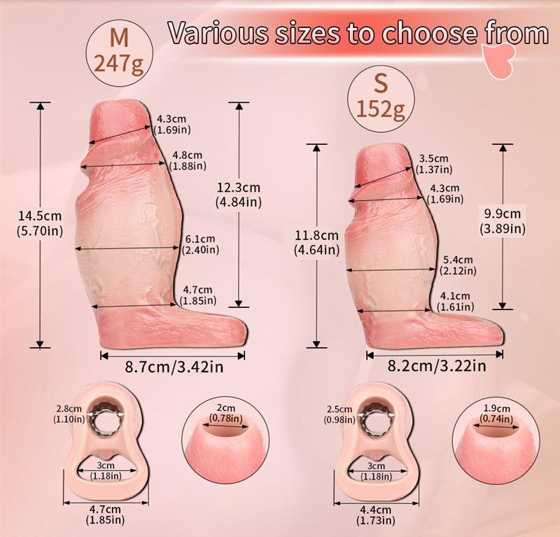 Thick Realistic Penis Sleeve with Open Head & Ball Strap 2 Thick Realistic Penis Sleeve with Open Head & Ball Strap 2