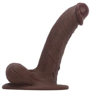 Coffee Realistic Dildo with Big Suction Cup Base