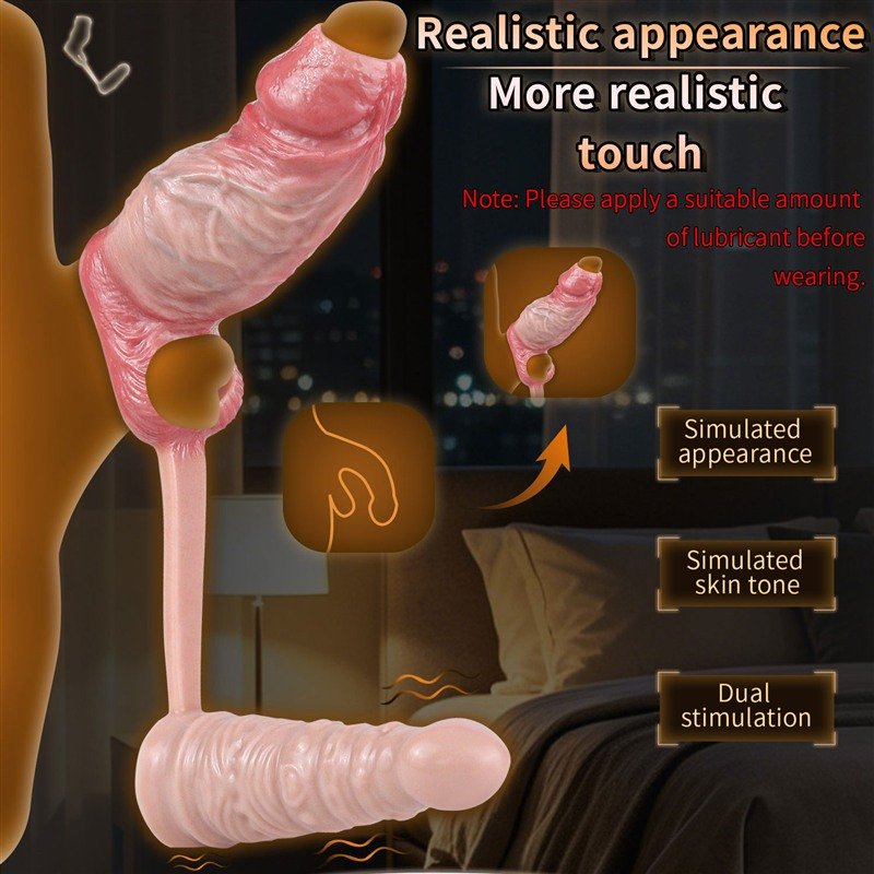 Open Head Cock Sleeve with Attached Butt Plug | Optional Bullet Vibrator 2 Open Head Cock Sleeve with Attached Butt Plug | Optional Bullet Vibrator 2