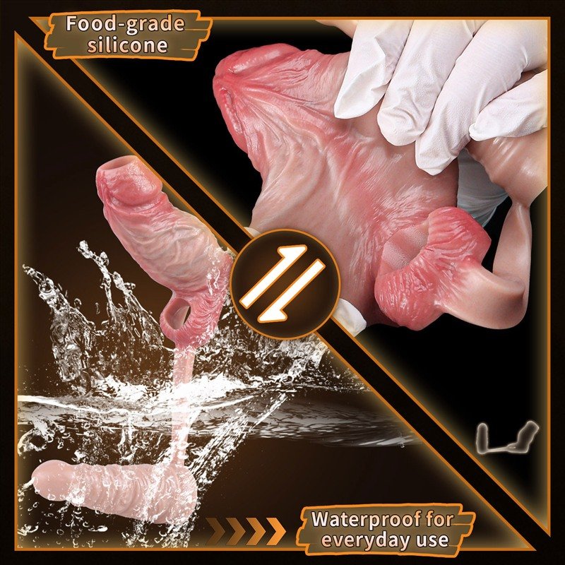 Open Head Cock Sleeve with Attached Butt Plug | Optional Bullet Vibrator 7 Open Head Cock Sleeve with Attached Butt Plug | Optional Bullet Vibrator 7