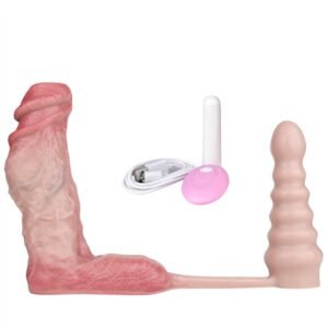 Realistic penis sleeve and butt plug set