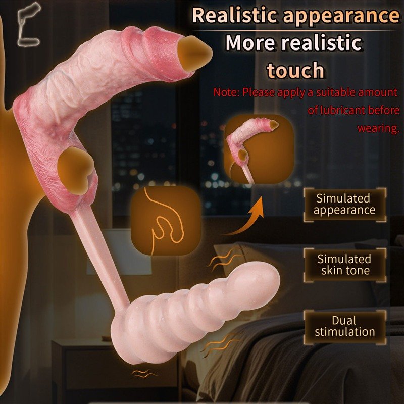 Realistic Open Head Penis Sleeve and Butt Plug Set | Optional Bullet Vibrator 2 Realistic Open Head Penis Sleeve and Butt Plug Set | Optional Bullet Vibrator 2