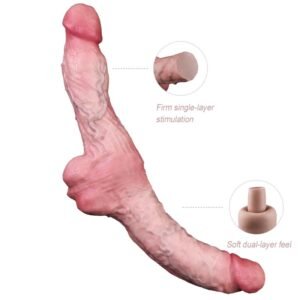 Double ended dildo with balls
