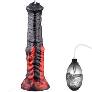 horse squirting dildo with manual bulb pump