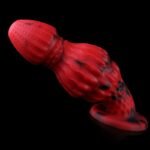 Textured fantasy anal dildo with wide suction cup base