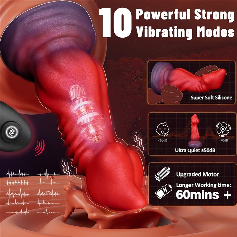 Vibrating Ribbed Anal Dildo | 8.7 Inch Remote Control Silicone Toy 1 Vibrating Ribbed Anal Dildo | 8.7 Inch Remote Control Silicone Toy 1