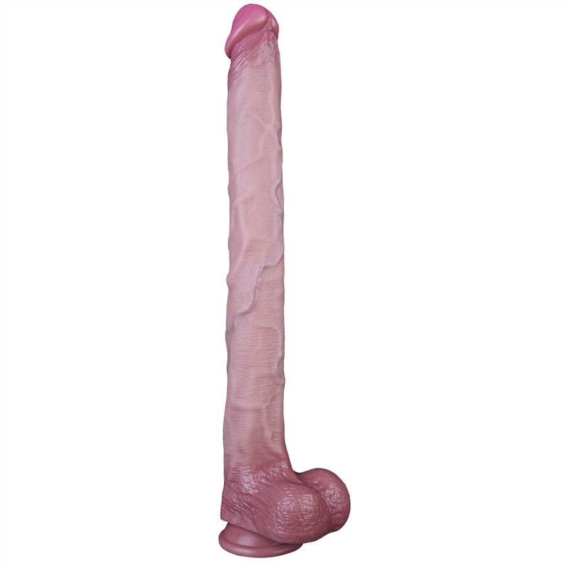 skin tone extra long slim dildo (1) 16.5 inch extra long slim dildo