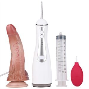 tapered realistic ejaculating dildo with manual & electric spray kits