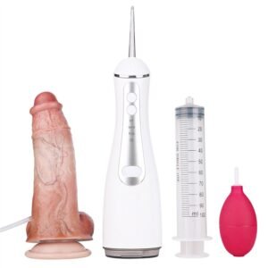 8.5 inch realistic ejaculating dildo with manual & electric spray kits