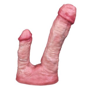 Realistic double ended dildo with uncut head