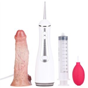 uncut realistic ejaculating dildo with manual & electric spray kits